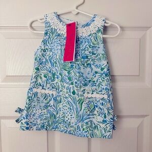 Lilly Pulitzer Blue and Green Floral Dress